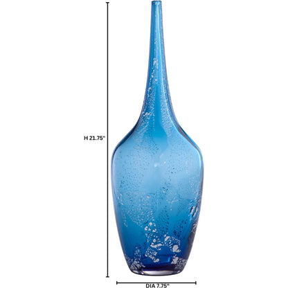 Vero Vase by Cyan Design in blue, metallic. Made from glass in a eclectic & global style.