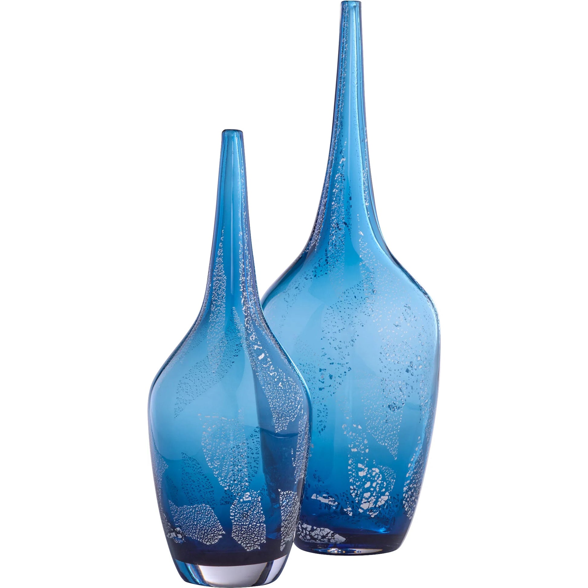 Vero Vase by Cyan Design in blue, metallic. Made from glass in a eclectic & global style.
