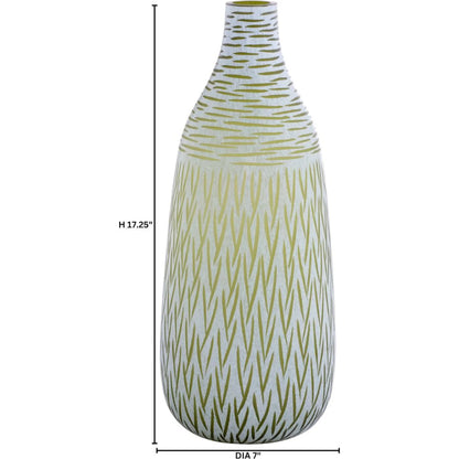 Signo Vase by Cyan Design in green, white. Made from glass in a eclectic & global style.