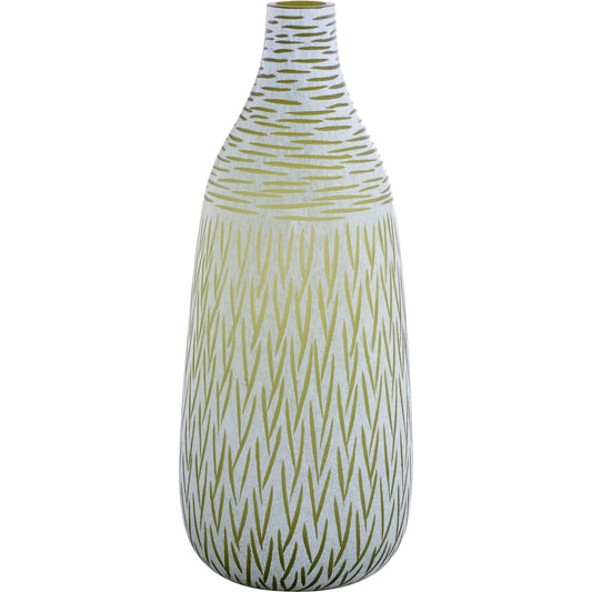 Signo Vase by Cyan Design in green, white. Made from glass in a unique style.