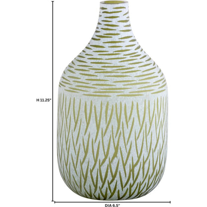 Signo Vase by Cyan Design in green, white. Made from glass in a eclectic & global style.