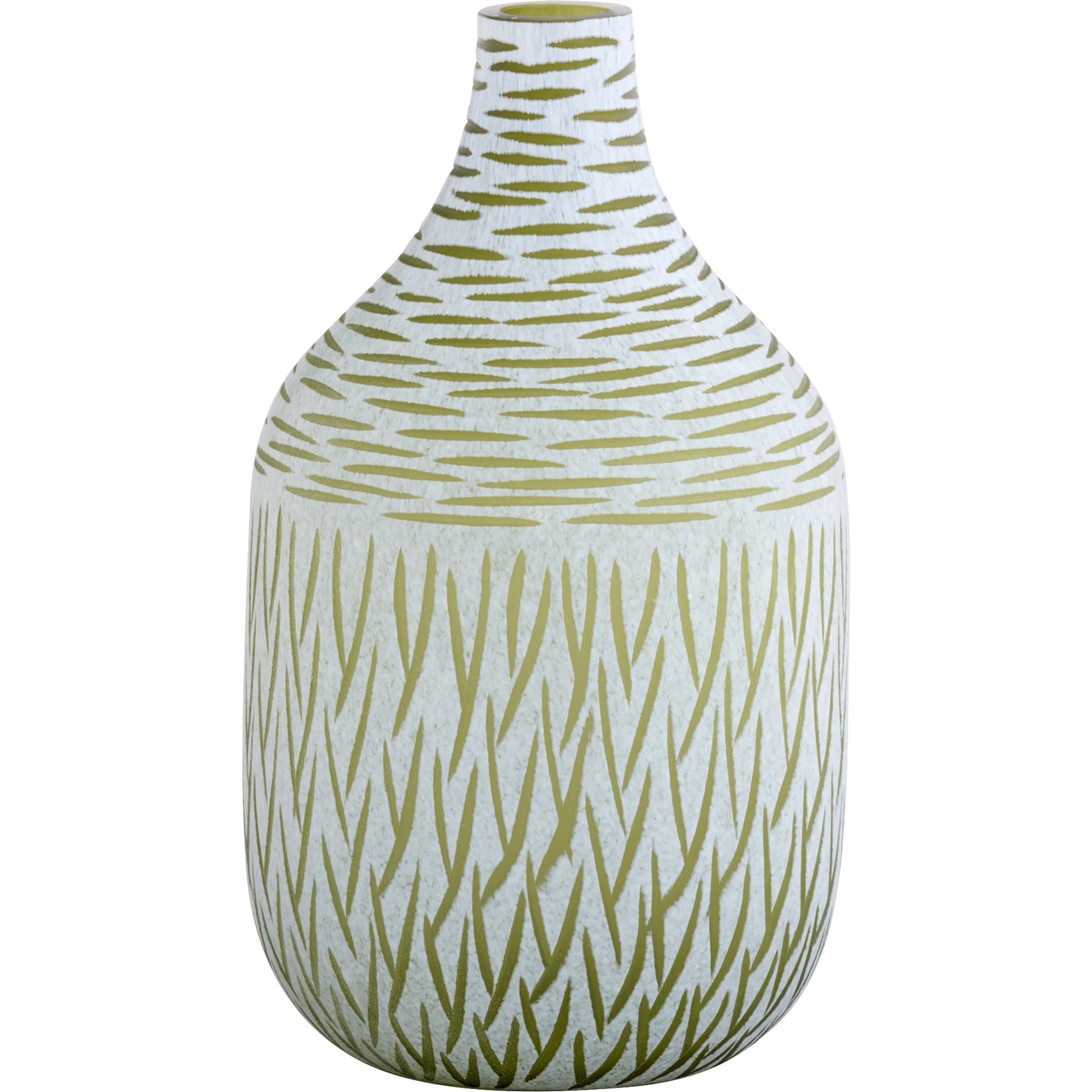 Signo Vase by Cyan Design in green, white. Made from glass in a eclectic & global style.