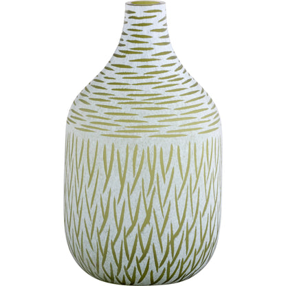 Signo Vase by Cyan Design in green, white. Made from glass in a eclectic & global style.