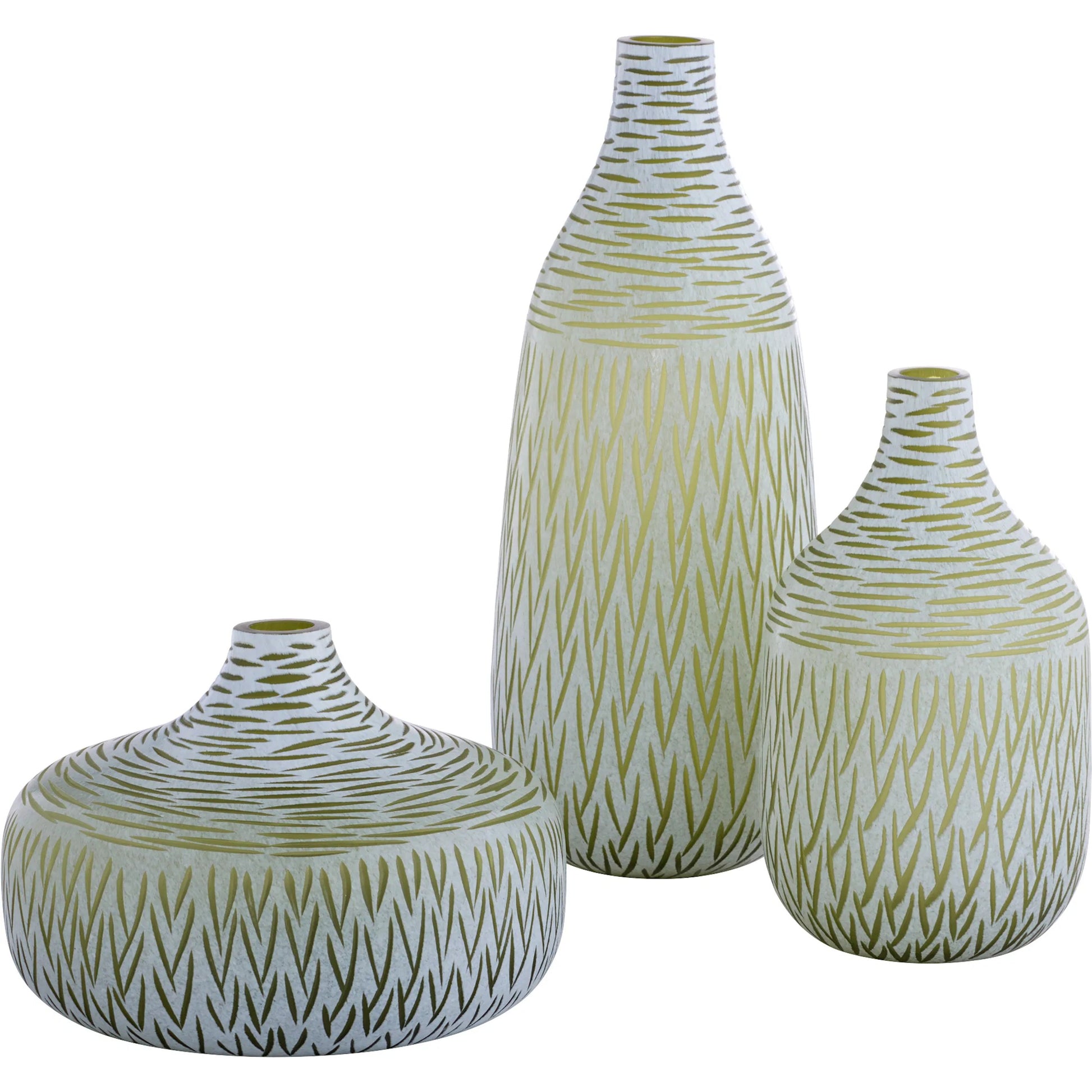 Signo Vase by Cyan Design in green, white. Made from glass in a eclectic & global style.