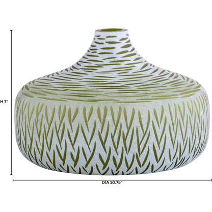 Signo Vase by Cyan Design in green, white. Made from glass in a eclectic & global style.