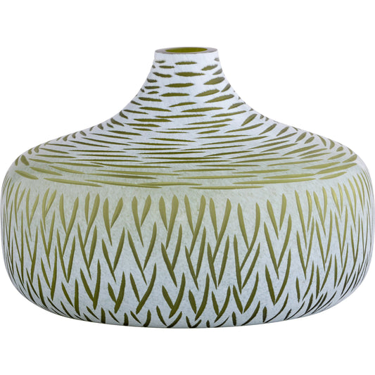 Signo Vase by Cyan Design in green, white. Made from glass in a unique style.