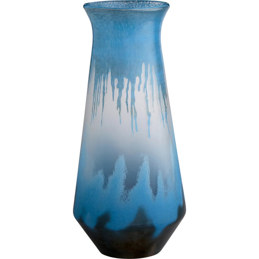 Chuva Vase by Cyan Design in blue. Made from glass in a unique style.