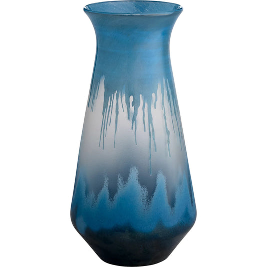 Chuva Vase by Cyan Design in blue. Made from glass in a unique style.