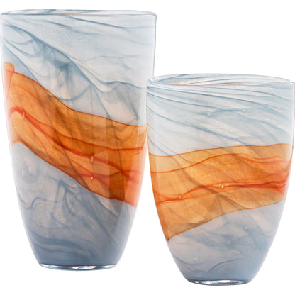 Pacaya II Vase by Cyan Design in grey, orange. Made from glass in a eclectic & global style.