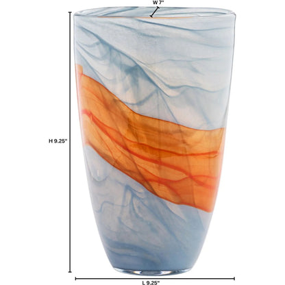 Pacaya II Vase by Cyan Design in grey, orange. Made from glass in a eclectic & global style.