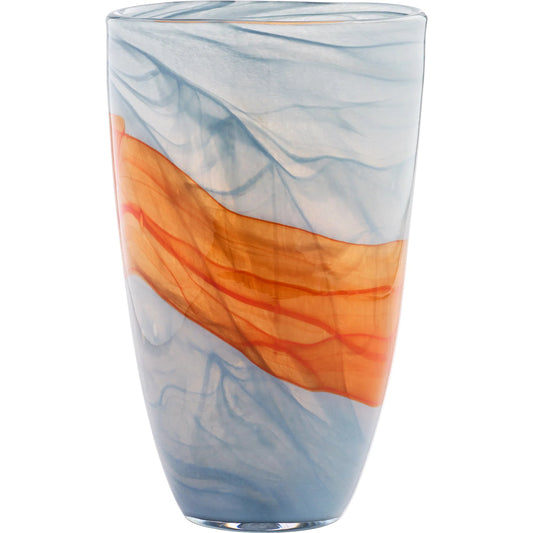 Pacaya II Vase by Cyan Design in grey, orange. Made from glass in a unique style.