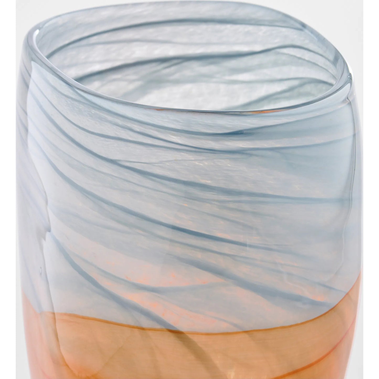 022 SI-2445013 | Closeup | Pacaya II Vase by Cyan Design in grey, orange. Made from glass in a eclectic & global style.