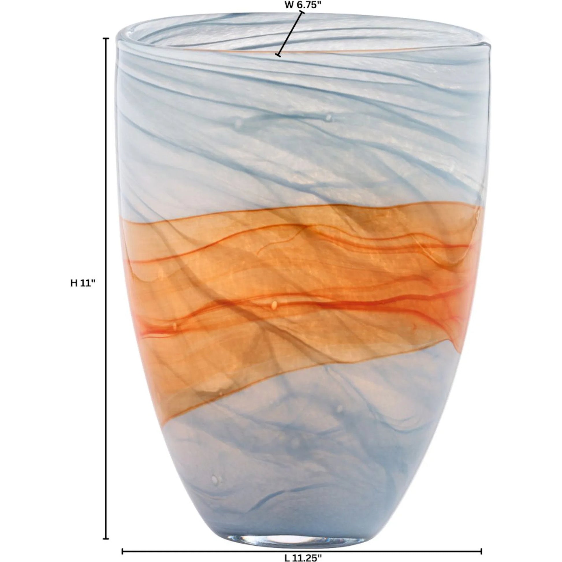 Pacaya II Vase by Cyan Design in grey, orange. Made from glass in a eclectic & global style.