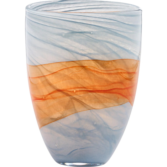 Pacaya II Vase by Cyan Design in grey, orange. Made from glass in a unique style.