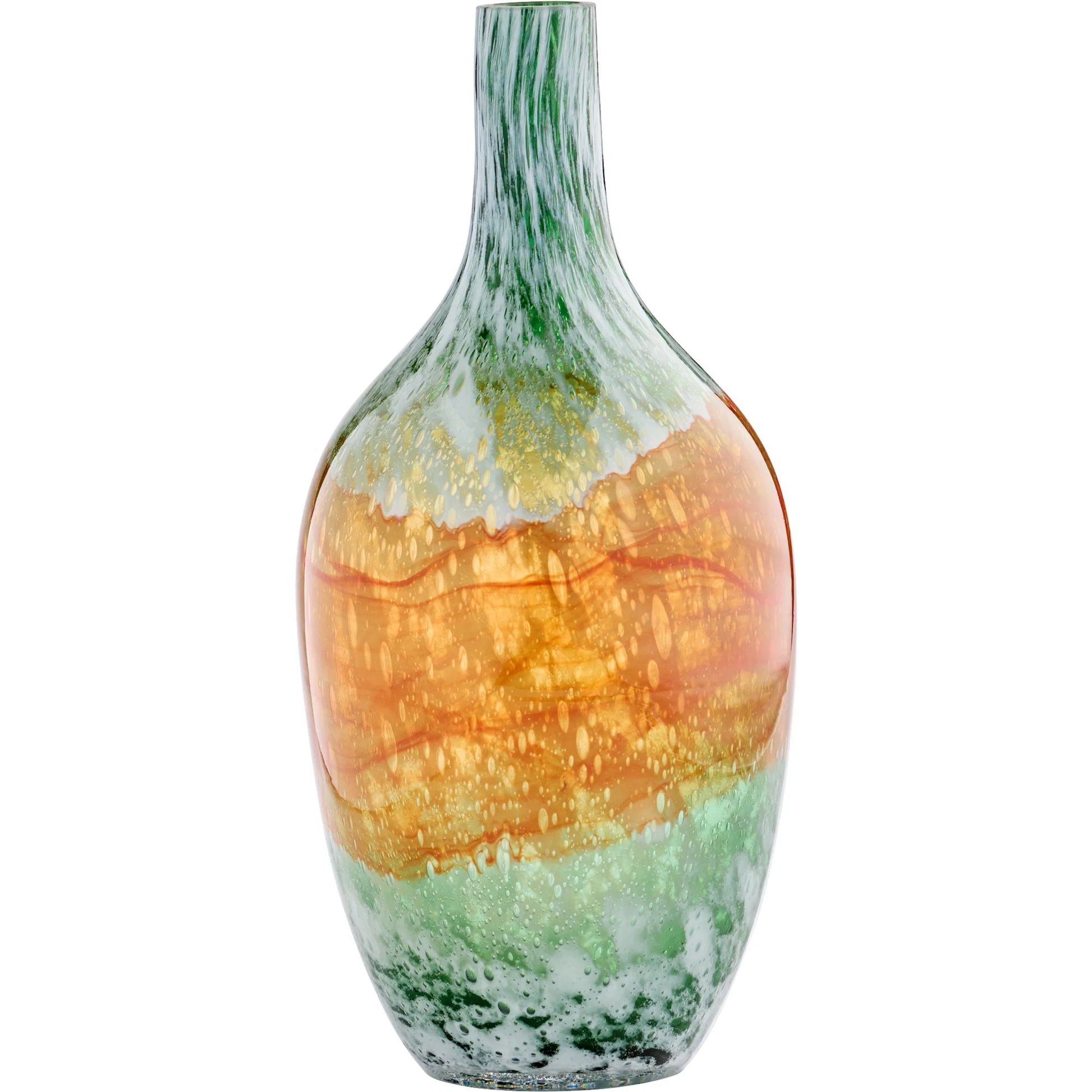 Pacaya Bottle Vase by Cyan Design in grey, orange. Made from glass in a eclectic & global style.