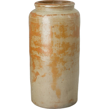 Heavy Indoor/Outdoor Storage Jar by Emissary in tropical sand and glossy glaze. Made from ceramic in a unique style.