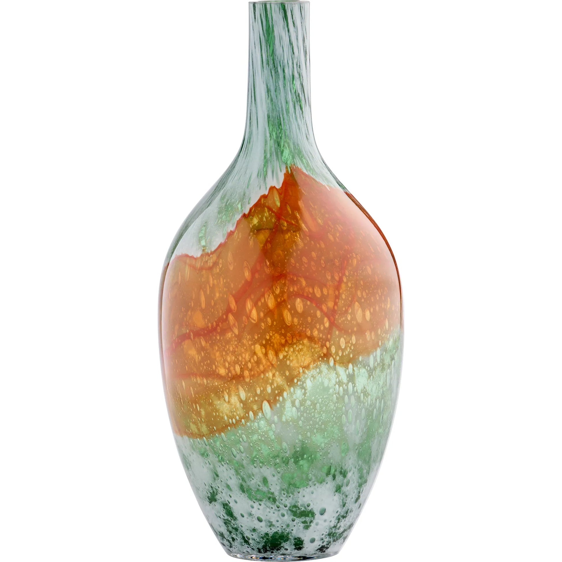 Pacaya Bottle Vase by Cyan Design in grey, orange. Made from glass in a eclectic & global style.