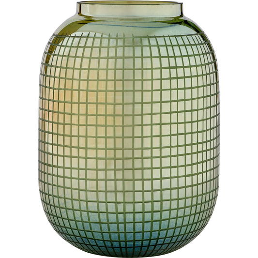 Modular Vase by Cyan Design in iridescent bronze, olive. Made from glass in a unique style.