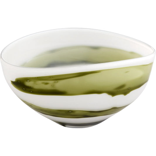 Denali Bowl by Cyan Design in iridescent white, green. Made from glass in a unique style.