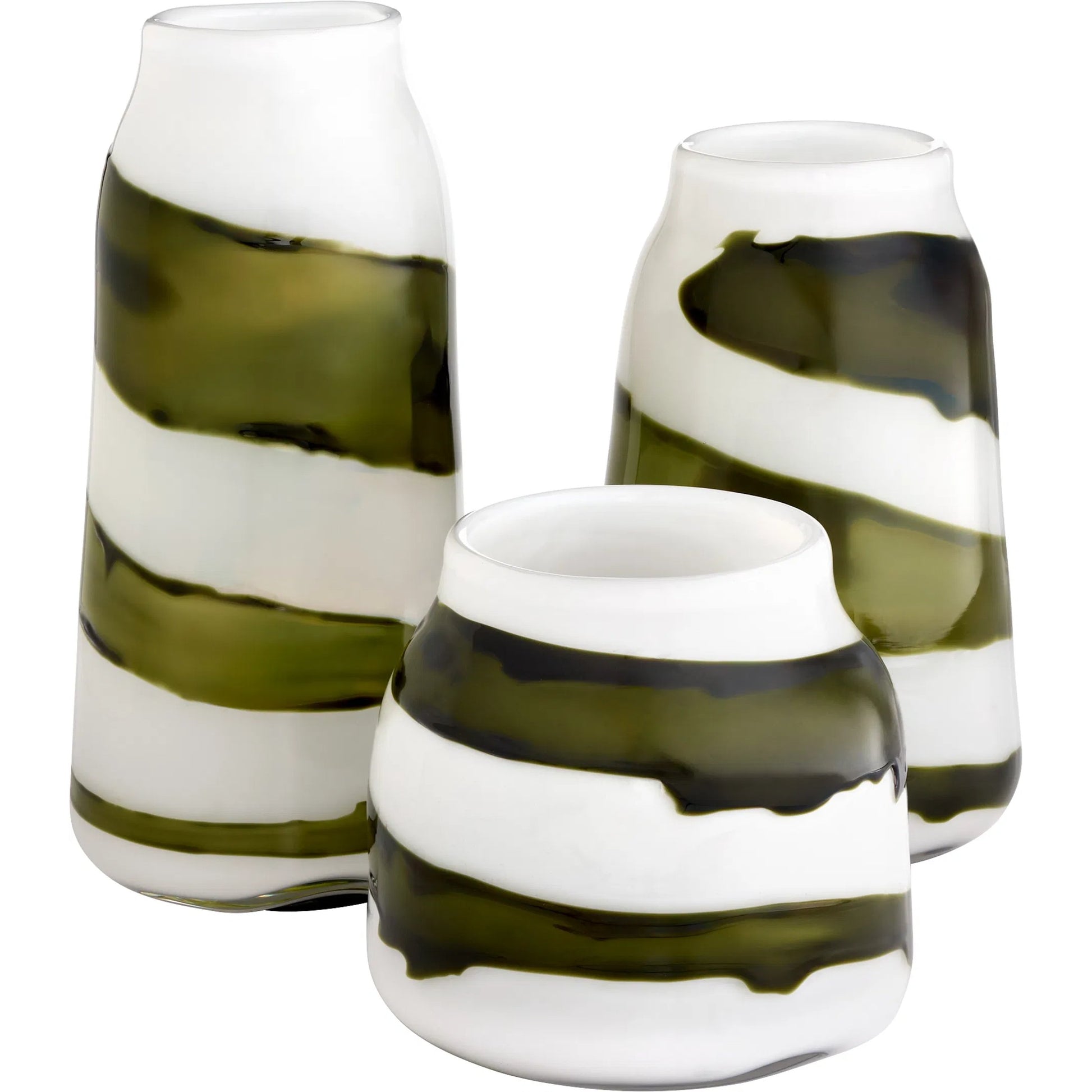 Denali Vase by Cyan Design in iridescent white, green. Made from glass in a eclectic & global style.