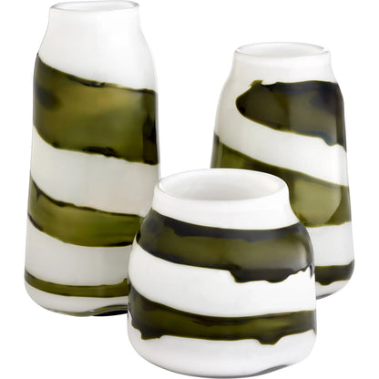 Denali Vase by Cyan Design in iridescent white, green. Made from glass in a eclectic & global style.