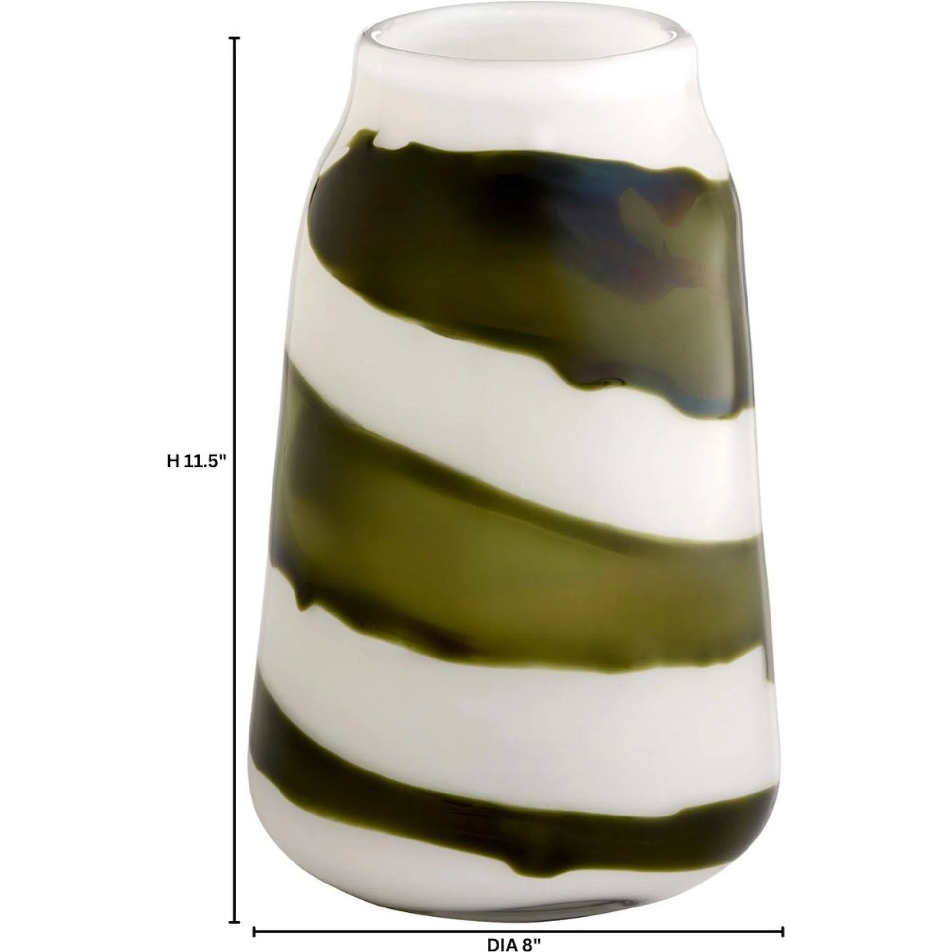 Denali Vase by Cyan Design in iridescent white, green. Made from glass in a eclectic & global style.