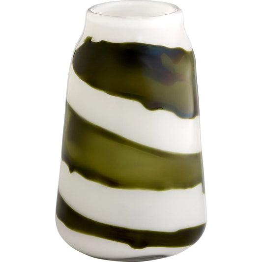 Denali Vase by Cyan Design in iridescent white, green. Made from glass in a unique style.