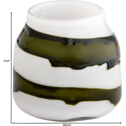 Denali Vase by Cyan Design in iridescent white, green. Made from glass in a eclectic & global style.