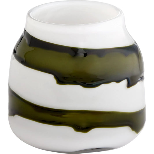 Denali Vase by Cyan Design in iridescent white, green. Made from glass in a unique style.