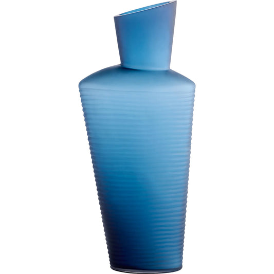 Manarola Vase by Cyan Design in blue. Made from glass in a unique style.