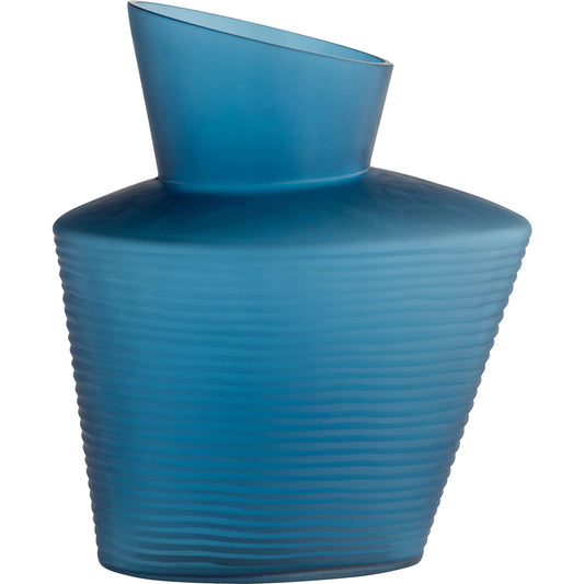 Manarola Vase by Cyan Design in blue. Made from glass in a unique style.