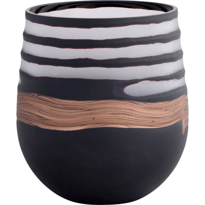 Midnight Road Vase by Cyan Design in black, clear, copper. Made from glass in a eclectic & global style.