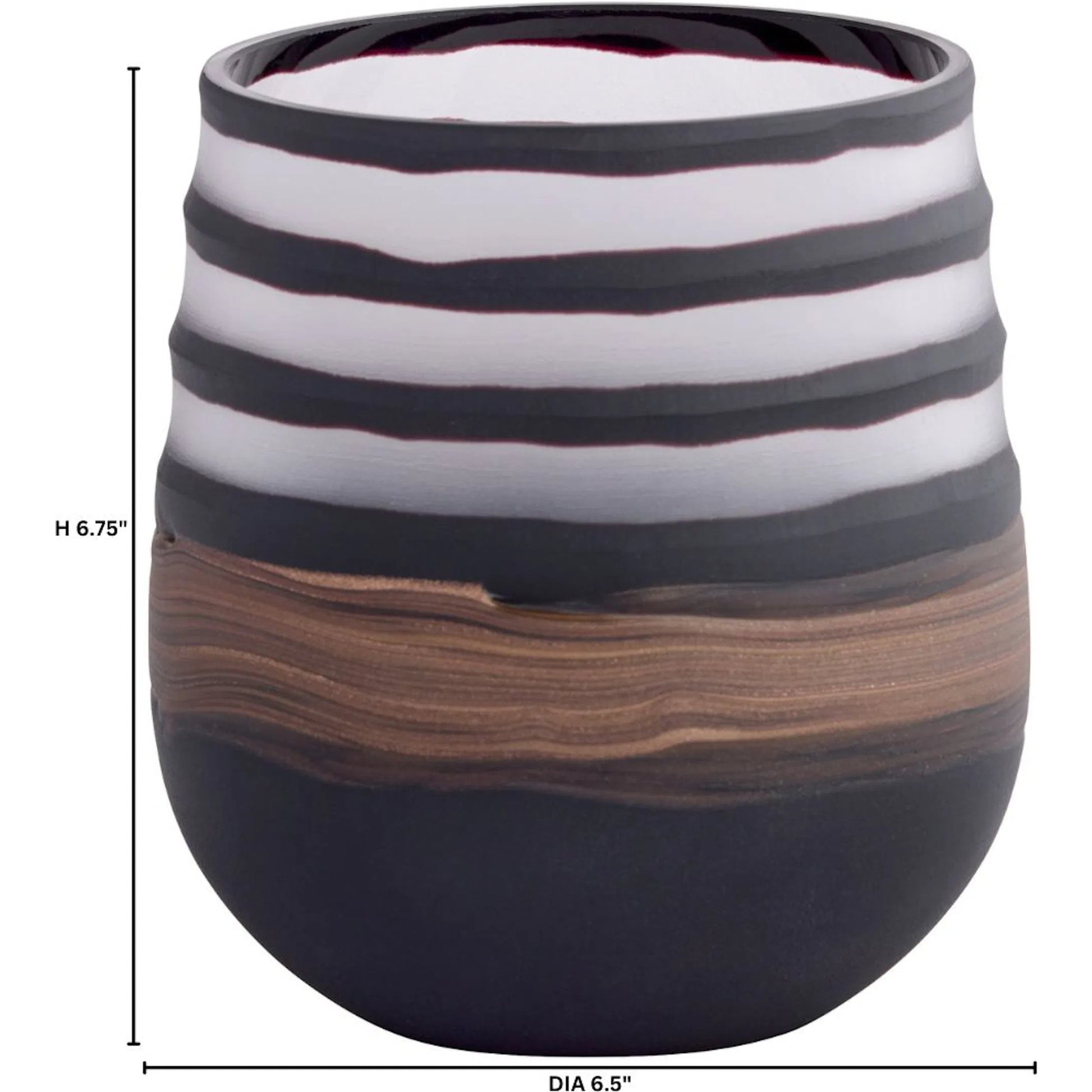 Midnight Road Vase by Cyan Design in black, clear, copper. Made from glass in a eclectic & global style.