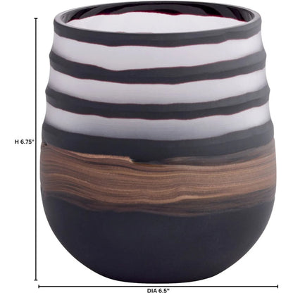 Midnight Road Vase by Cyan Design in black, clear, copper. Made from glass in a eclectic & global style.