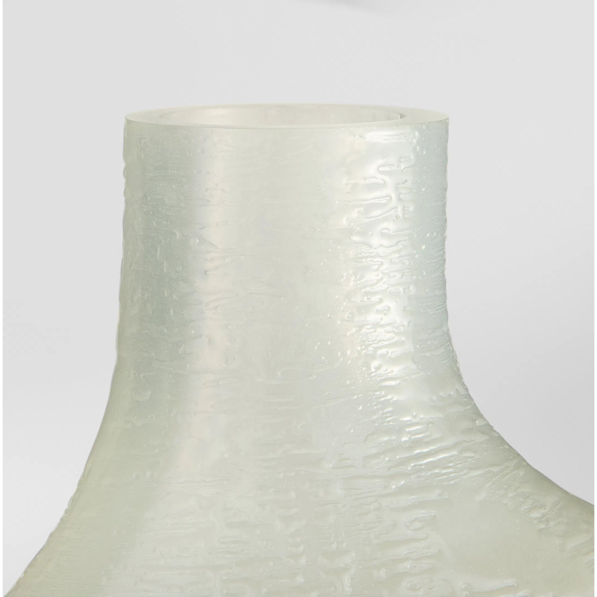 Taku Round Vase by Cyan Design in icy teal. Made from glass in a transitional style.