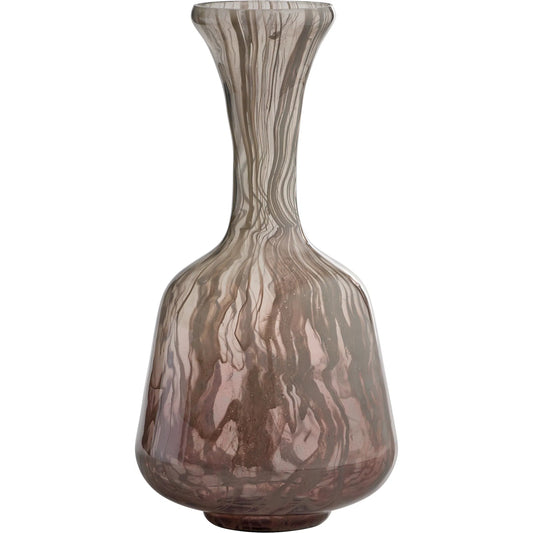 Billow Bottle Vase by Cyan Design in grey swirl. Made from glass in a unique style.