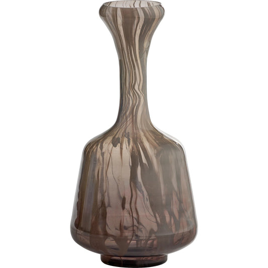 Billow Bottle Vase by Cyan Design in grey swirl. Made from glass in a unique style.