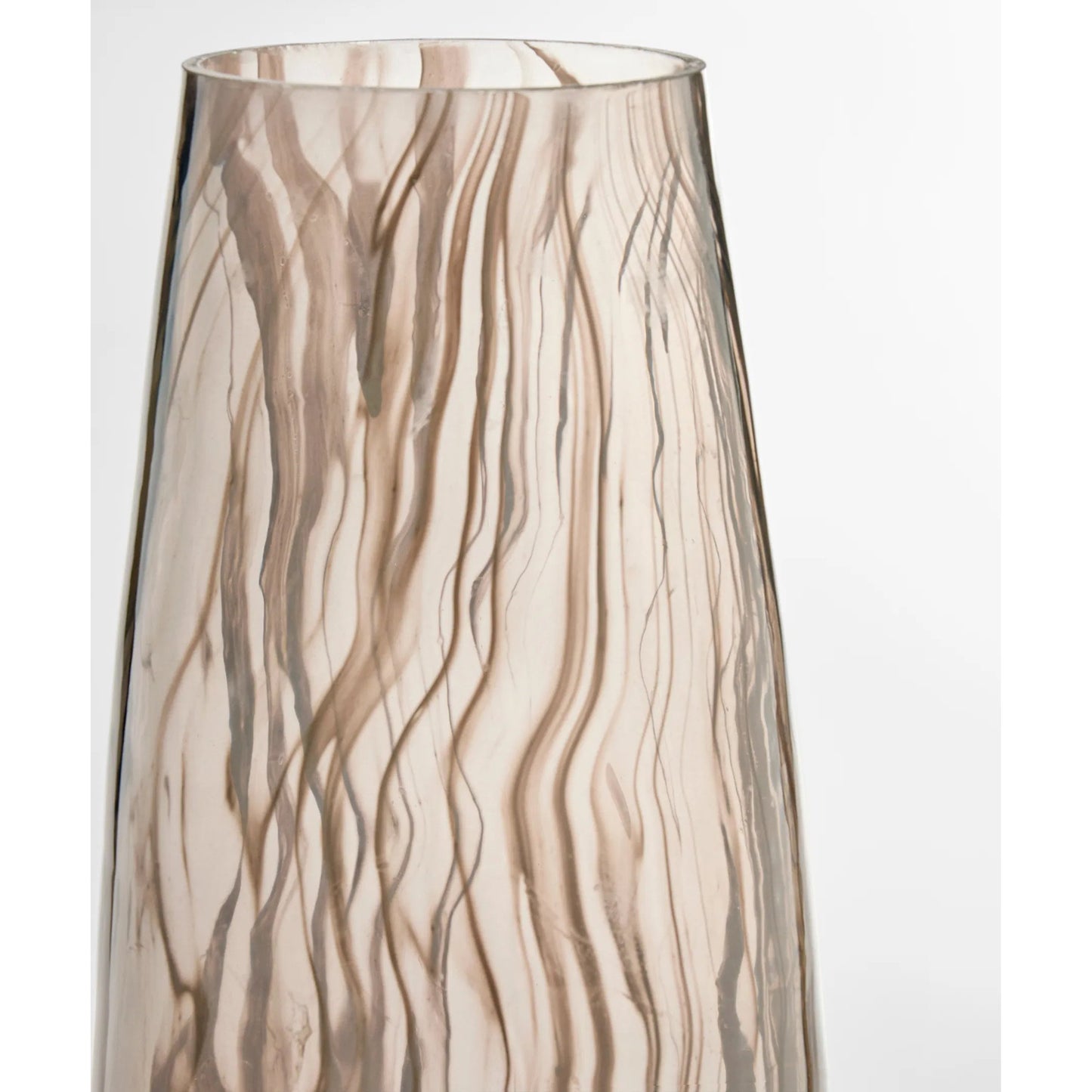003 SI-2444900 | Closeup | Billow Vase I by Cyan Design in grey swirl. Made from glass in a eclectic & global style.