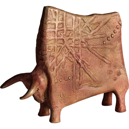 El Toro Sculpture by Cyan Design in antique ochre. Made from cast aluminum in a traditional style.