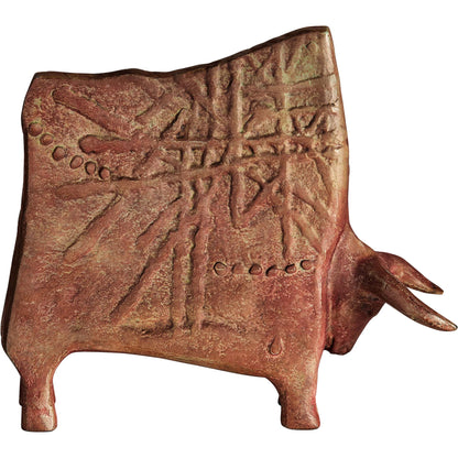 El Toro Sculpture by Cyan Design in antique ochre. Made from cast aluminum in a traditional style.