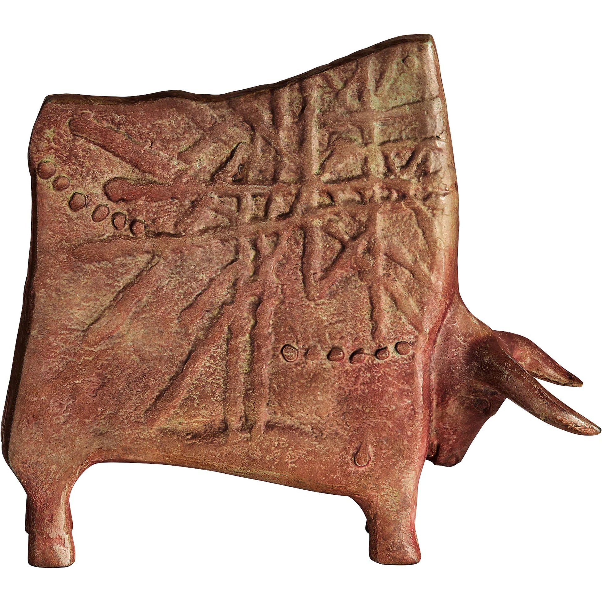 El Toro Sculpture by Cyan Design in antique ochre. Made from cast aluminum in a traditional style.