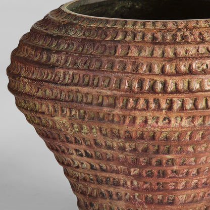 Yucca Vase by Cyan Design in antique ochre. Made from cast aluminum in a rustic style.