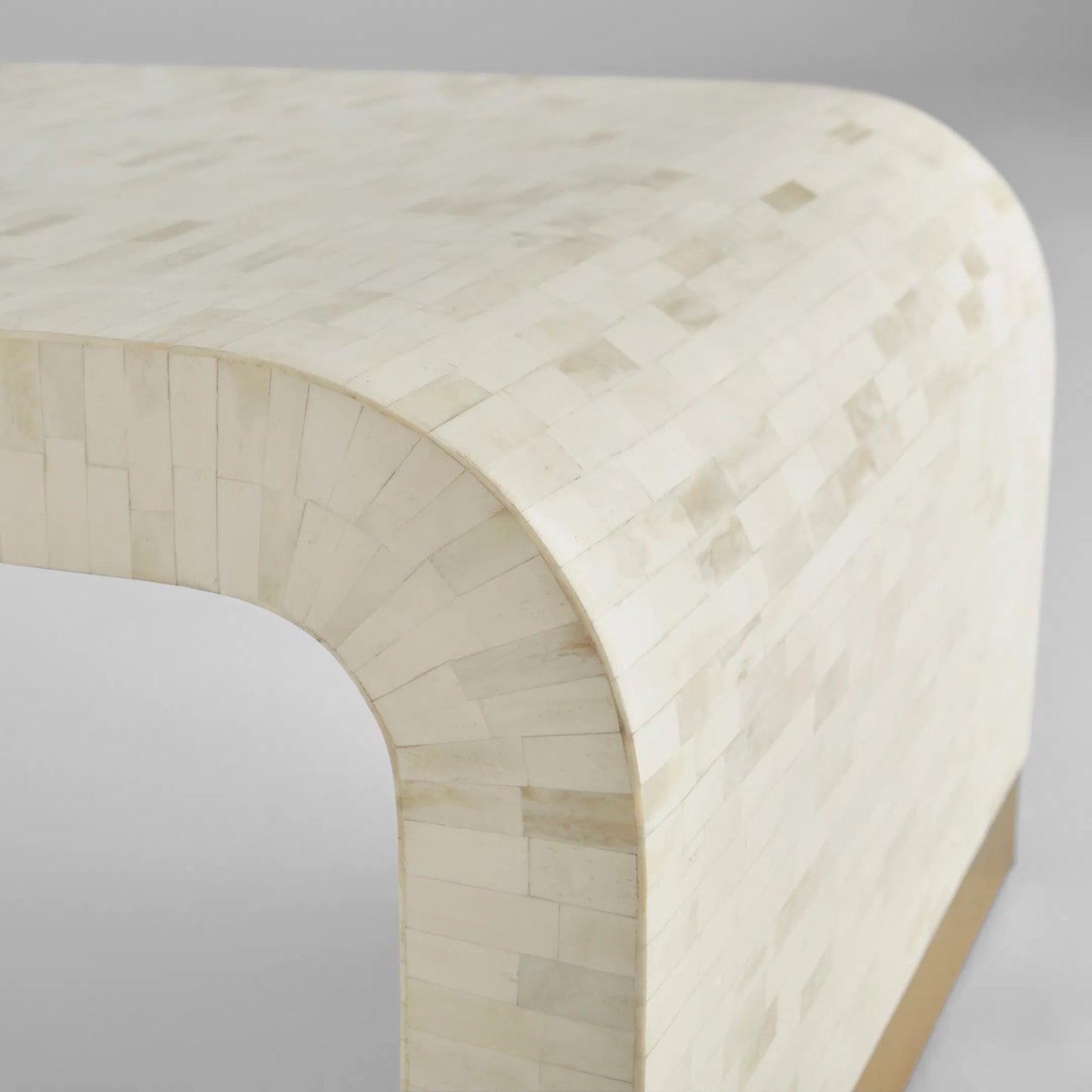 002 SI-2328566 | Closeup | Cascada Cocktail Table by Cyan Design in natural bone, brass. Made from bone, mdf, brass in a transitional style.