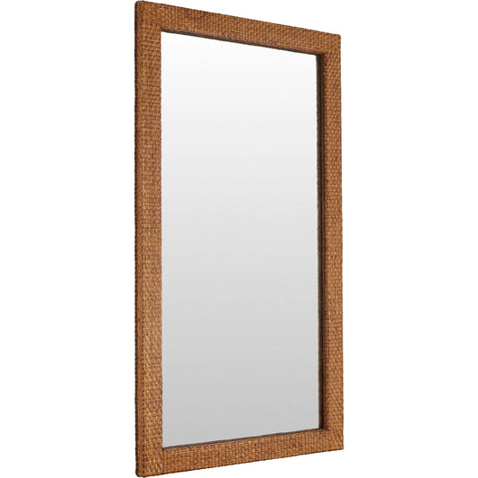 Freeport Mirror by Cyan Design in walnut. Made from rattan, plywood, mirrored glass in a unique style.