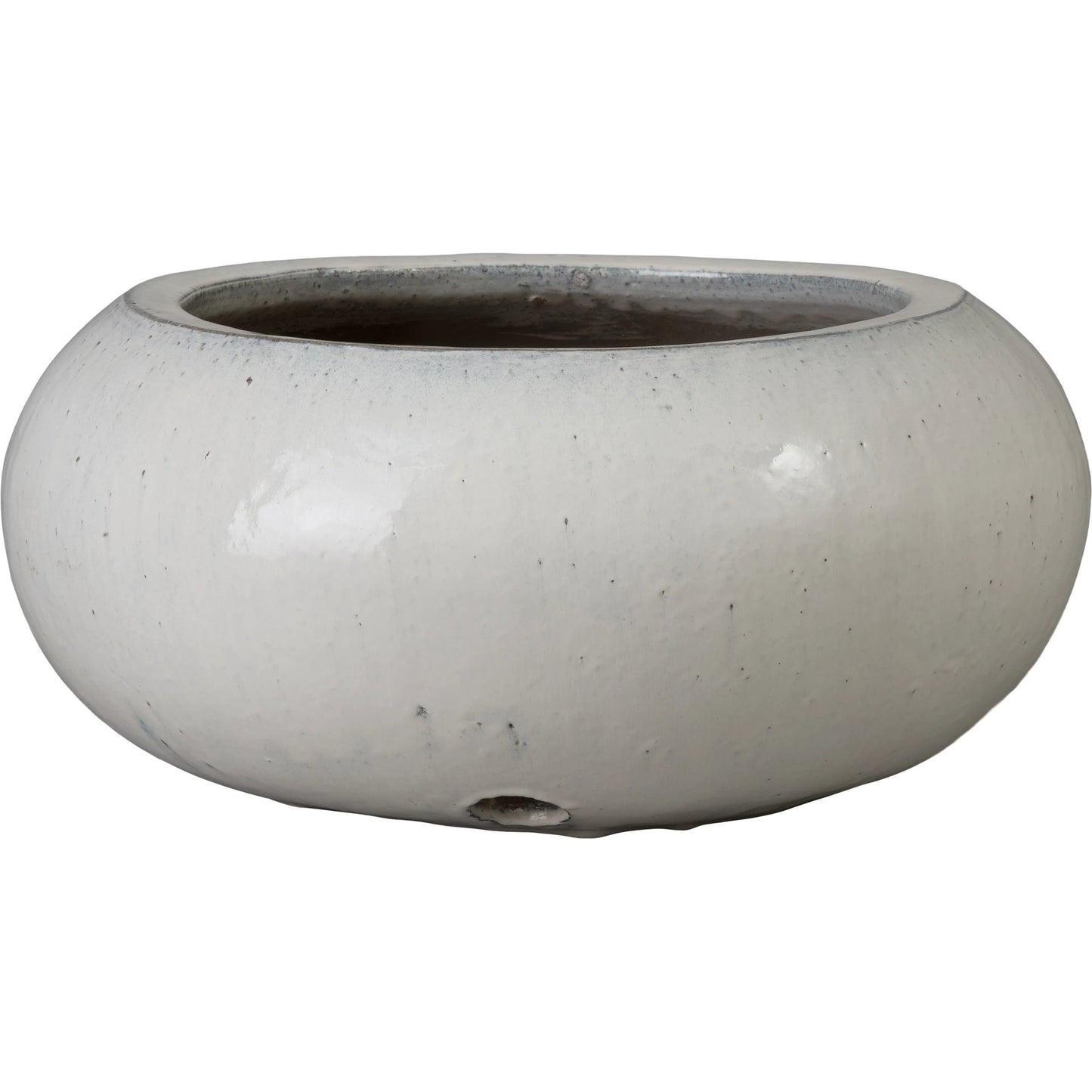 000 SI-2630394 | Primary Silo | Hose Container Planter by Emissary in moon white and glossy glaze. Made from ceramic in a unique style.