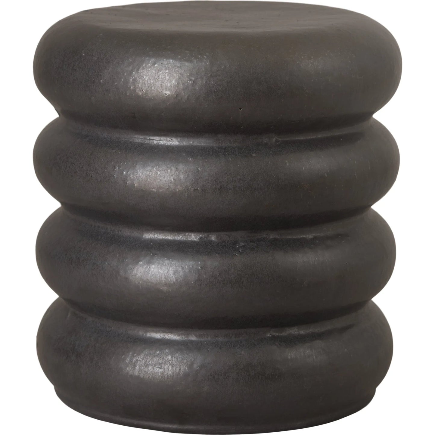 000 SI-2630514 | Primary Silo | Torus Indoor/Outdoor Stool by Emissary in matte black and matte glaze. Made from ceramic in a unique style.
