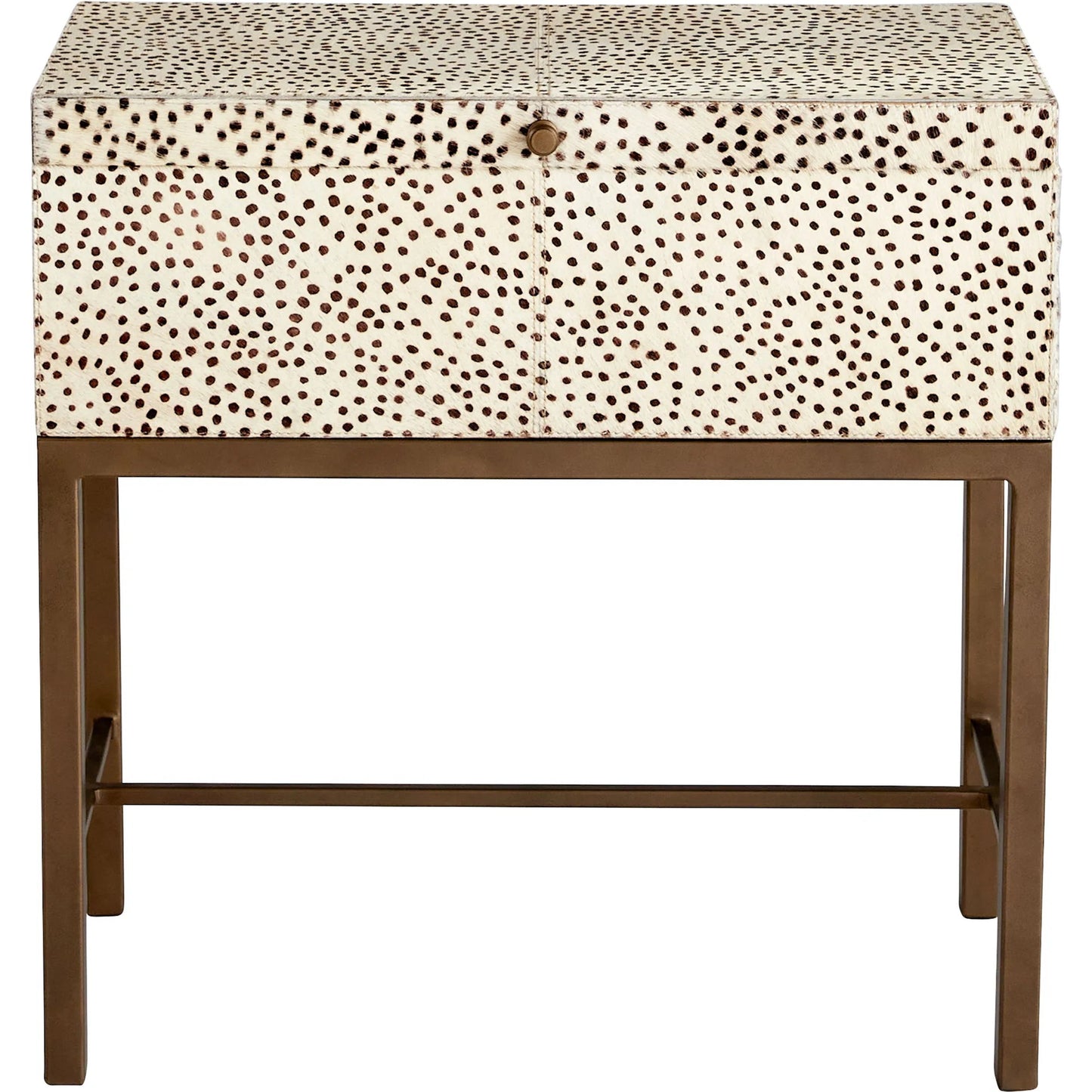 001 SI-2328607 | Primary Silo | Gaborone Box on Stand by Cyan Design in antique brass. Made from hide leather, mild steel in a eclectic & global style.