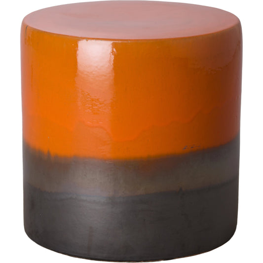 Garden Table by Emissary USA in burnt orange and semiglossy glaze. Made from ceramic in a modern style.