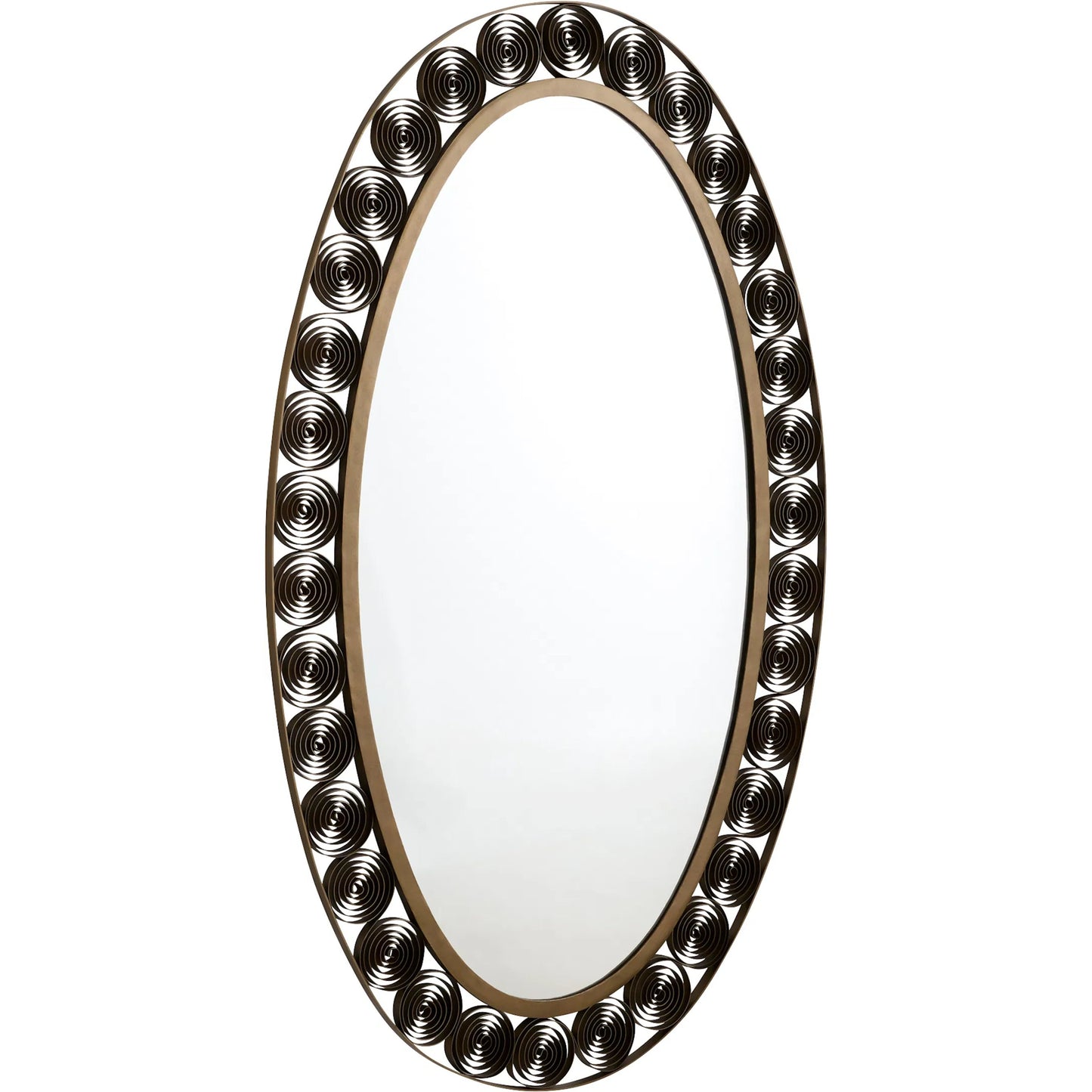 001 SI-2445041 | Primary Silo | Spiro Mirror by Cyan Design in torched brass. Made from mild steel in a unique style.
