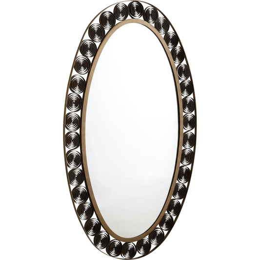 Spiro Mirror by Cyan Design in torched brass. Made from mild steel in a unique style.